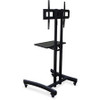 Lorell Flat Panel TV Cart - 100 lb Capacity - 4 Casters - 2.50" Caster Size - Steel - x 29.5" Width x 28" Depth x 64" Height - Steel Frame - Black - 1 Each