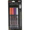 Marvy Bistro Extra Fine Tip Chalk Markers - Extra Fine Marker Point - White, Fluorescent Red, Fluorescent Orange, Fluorescent Violet Water Based, Pigment-based Ink - 4 / Set