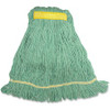 Genuine Joe GJOSGR1B, Narrow Band Blend Small Mophead, 1 Each, Green - Synthetic, Rayon, Cotton, Fiber