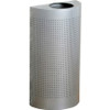 Rubbermaid Commercial Half Round Metallic Waste Receptacle - 12 gal Capacity - Semicircular - 32" Height x 18" Width x 9" Depth x 7" Diameter - Steel - Silver - 1 Each