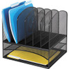 Safco Onyx 2 Horizontal/6 Upright Desk Organizer - 8 Compartment(s) - 13" Height x 13.3" Width x 11.5" Depth - Desktop - Black - Steel - 1 Each