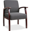 Lorell Deluxe Guest Chair - Mahogany Frame - Charcoal - 1 Each