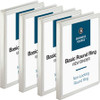 Business Source Round-ring View Binder - 1/2" Binder Capacity - Letter - 8 1/2" x 11" Sheet Size - 125 Sheet Capacity - Round Ring Fastener(s) - 2 Internal Pocket(s) - Polypropylene - White - Sturdy, Non-glare, Exposed Rivet, Durable - 4 / Bundle