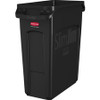 Rubbermaid Commercial Slim Jim 16G Vented Container - 16 gal Capacity - Durable, Handle, Vented, Crush Resistant, Recyclable - 25" Height x 11" Width x 22" Depth - Black - 4 / Carton