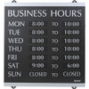 HeadLine Century Business Hours Sign - 1 Each - Business Hour Print/Message - 13" Width x 14" Height - Silver Print/Message Color - Customizable Time - Plastic - Black