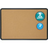 Quartet Contour Bulletin Board - 24" Height x 36" Width - Brown Natural Cork Surface - Black Plastic Frame - 1 / Each