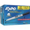 EXPO Low-Odor Dry-erase Markers - Ultra Fine Marker Point - Chisel Marker Point Style - Green, Blue, Black, Red, Purple Alcohol Based Ink - 36 / Pack
