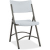 Lorell Heavy-duty Tubular Folding Chairs - Light Gray Polyethylene Seat - Light Gray Polyethylene Back - Dark Gray Steel Frame - Steel, Polyethylene - 4 / Carton