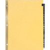 Business Source A-Z Black Leather Tab Index Dividers - 26 Printed Tab(s) - Character - A-Z - 8.5" Divider Width x 11" Divider Length - Letter - 3 Hole Punched - Buff Paper Divider - Black Leather Tab(s) - 25 / Set