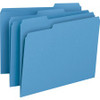 Smead 1/3 Tab Cut Letter Recycled Top Tab File Folder - 8 1/2" x 11" - 3/4" Expansion - Top Tab Location - Assorted Position Tab Position - Blue - 10% Recycled - 100 / Box