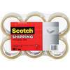 Scotch Lightweight Shipping/Packaging Tape - 109 yd Length x 1.88" Width - 2.2 mil Thickness - 3" Core - Synthetic Rubber Resin Backing - 6 / Pack - Clear