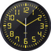 Orium Silent Contrasting Clock - Analog - Quartz - Black Main Dial - Black/Acrylonitrile Butadiene Styrene (ABS) Case