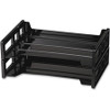 Officemate Side-Loading Stackable 2/PK Desk Trays - 2.8" Height x 13.2" Width x 9" Depth - Desktop - Stackable, Durable - Black - Plastic - 2 / Pack