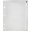 Oxford Zipper Binder Pockets - 10 1/2" x 8" Sheet - Ring Binder - Rectangular - Clear, White - Poly - 1 Each
