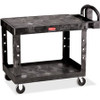 Rubbermaid Commercial 4525 HD 2-Shelf Utility Cart Flat Shelf (Med) - 2 Shelf - Push Handle Handle - 500 lb Capacity - 4 Casters - 5" Caster Size - Foam, Resin, Polypropylene - 43.9" Length x 25.9" Width x 33.3" Height - Black - 1 Each