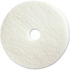 Genuine Joe Polishing Floor Pad - 20" Diameter - 5/Carton x 20" Diameter x 1" Thickness - Polishing, Floor - 175 rpm to 350 rpm Speed Supported - Resilient, Flexible, Dirt Remover, Soft, Non-abrasive, Long Lasting - Fiber, Resin - White