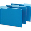 Pendaflex 1/3 Tab Cut Letter Recycled Top Tab File Folder - 8 1/2" x 11" - Top Tab Location - Assorted Position Tab Position - Blue - 10% Recycled - 100 / Box