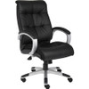 Lorell Executive Chair - Black Leather Seat - 5-star Base - Black - 1 Each