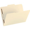Smead 1/3 Tab Cut Letter Recycled Fastener Folder - 8 1/2" x 11" - 3/4" Expansion - 1 x 2K Fastener(s) - 2" Fastener Capacity for Folder - Top Tab Location - Assorted Position Tab Position - Manila - Manila - 10% Recycled - 50 / Box