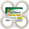 Duck Brand EZ Start Crystal Clear Packaging Tape - 54.60 yd Length x 1.88" Width - 2.6 mil Thickness - 3" Core - Acrylic - 4 / Pack - Crystal Clear