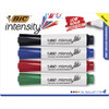 BIC Intensity Low Odor Dry Erase Markers - Chisel Marker Point Style - Assorted, Blue, Green, Red - 4 / Set