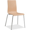 Safco Bosk Stack Chair - Beech Plywood Seat - Beech Plywood Back - Chrome Plated Steel Frame - Four-legged Base - 2 / Carton