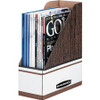 Bankers Box Magazine Files - Oversized Letter - Wood Grain, White - Cardboard - 12 / Carton