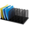 Safco Mesh Desk Organizers - 8 Compartment(s) - 2" - 8.3" Height x 19.3" Width x 11.5" Depth - Desktop - Black - Steel - 1 Each