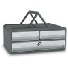 CEP MoovUp Secure Drawer Module - 3 Drawer(s) - 10.8" Height x 14.6" Width x 5.7" Depth - Desktop - Locking Drawer, Handle, Stackable, Key Locked - 100% Recycled - Dark Red, Light Gray - Polystyrene - 1 / Carton