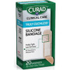Curad Silicone Flexible Fabric Bandages - 3" x 0.75" - 20/Box - Beige - Silicone, Fabric