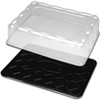 SEPG DisplayCake PET Half-Sheet Cake Dome - Storing, Transporting - Black, Clear - Polyethylene Terephthalate (PET) Body - 25 / Carton