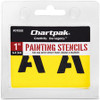 Chartpak Painting Letters/Numbers Stencils - 1" - Gothic - Yellow
