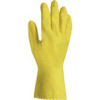 ProGuard Flock Lined Latex Gloves - Medium Size - Yellow - Chemical Resistant, Abrasion Resistant, Embossed Grip - For Janitorial Use, Healthcare Working - 24 / Pack - 18 mil Thickness - 12" Glove Length