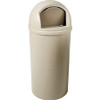 Rubbermaid Commercial Marshal Classic Container - 25 gal Capacity - Round - Manual - Rugged, Dent Resistant, Scratch Resistant - 42" Height x 18" Diameter - Beige - 1 / Carton