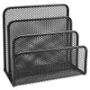 Lorell Mesh Vertical Desktop File Sorter - 4 Divider(s) - 5.6" Height x 5.3" Width x 3.1" Depth - Black - Steel - 1 Each