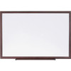 Lorell Wood Frame Dry-Erase Marker Boards - 36" (3 ft) Width x 24" (2 ft) Height - White Melamine Surface - Brown Wood Frame - 1 Each