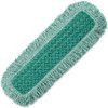 Rubbermaid Commercial HYGEN 24" Fringed Dust Mop Pad - 24" MicroFiber Head - Hook & Loop Backing, Durable - 1 Each - Green