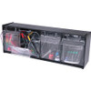 Deflecto Tilt Bin Interlocking Multi-Bin Storage Organizer - 4 Compartment(s) - 8.1" Height x 23.6" Width x 6.6" Depth - Interlockable - Black - Plastic - 1 Each
