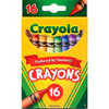 Crayola Regular Size Crayon Sets - 3.6" Length - Assorted - 16 / Box