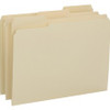 Smead 1/3 Tab Cut Letter Recycled Top Tab File Folder - 8 1/2" x 11" - Top Tab Location - Assorted Position Tab Position - Manila - Manila - 10% Recycled - 100 / Box