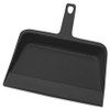 Genuine Joe Heavy-duty Plastic Dust Pan - 12" Wide - Plastic - Black - 1 Each