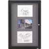 Quartet Enclosed Bulletin Board - 36" Height x 24" Width - Gray Fabric Surface - Hinged, Durable, Shatter Proof, Self-healing - Graphite Frame - 1 Each