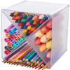 Deflecto Stackable Cube Organizer - 6" Height x 6" Width x 6" Depth - Desktop - Stackable - Clear - Plastic - 1 Each