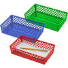 Officemate Achieva Large Supply Basket, Assorted Colors, 3/PK - 2.4" Height x 10.6" Width x 6.1" Depth - Compact, Stackable, Storage Space, Sturdy, Heavy Duty - Blue, Green, Red - Plastic - 3 / Pack