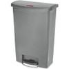 Rubbermaid Commercial Slim Jim 24-Gal Step-On Container - Step-on Opening - 24 gal Capacity - Durable, Damage Resistant, Smooth, Easy to Clean, Contoured Edge - 32.5" Height x 13.9" Width x 22.4" Depth - Plastic, Resin - Gray - 1 / Carton