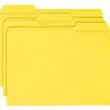 Smead Colored 1/3 Tab Cut Letter Recycled Top Tab File Folder - 8 1/2" x 11" - Top Tab Location - Assorted Position Tab Position - Yellow - 10% Recycled - 100 / Box