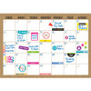 Teacher Created Resources Clingy Burlap Calendar Set - Monthly - 17" x 12" Sheet Size - Multi - Self-adhesive, Erasable, Reminder Section, Write on/Wipe off, Smooth - 1 / Set