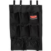 Rubbermaid Commercial Rubbermaid Comm. 9-Pocket Hanging Cart Caddy - 9 Pocket(s) - 28" Height x 19.8" Width x 1.5" Depth - Black - Fabric - 1 Each