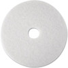 3M White Super Polish Pads - 5/Carton - Round x 20" Diameter - Polishing, Floor, Buffing, Scrubbing - Wood Floor - 175 rpm to 600 rpm Speed Supported - Textured, Adhesive, Durable, Scuff Mark Remover, Heel Mark Remover - Polyester Fiber - White