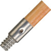 Rubbermaid Commercial Threaded Tip Wood Broom Handle - 1.30" Diameter - Natural, Lacquer - Metal, Wood - 12 / Carton